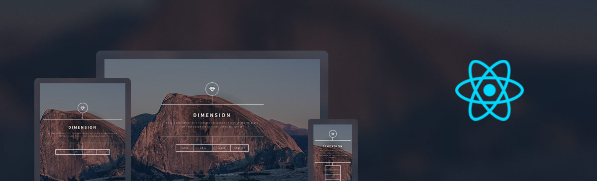 React Themes Dimension - Coded in React by AppSeed.us. Designed by HTML5 Up